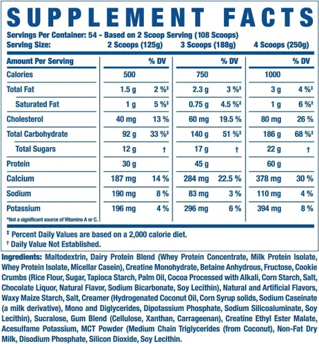 Vista 6 de Ronnie Coleman Signature Series King Mass XL Mass Gainer - Proteína en polvo, ganador muscular, 2.16 onzas de proteína, 6.35 oz de carbohidratos