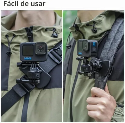 Vista 6 de Soporte magnético para correa de mochila con clip rápido y adaptador magnético, soporte para clip de correa de hombro y cinturón compatible