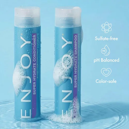Vista 5 de Enjoy Super Hydrate Shampoo, Strengthening and Moisturizing Cleanser for Dry and Weak Hair, Smoothing and Hydrating Sulfate-Free Formula, pH