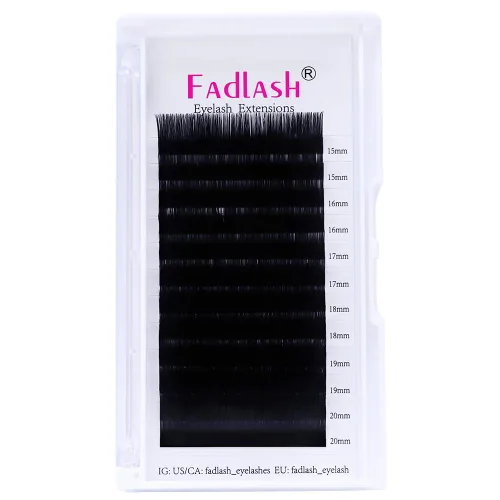 Vista 71 de Extensiones de pestañas de volumen regular, bandeja mixta, 0.03 mm, rizo B, 8-14 mm, de visón premium y seda, volumen de pestañas, suaves, mate