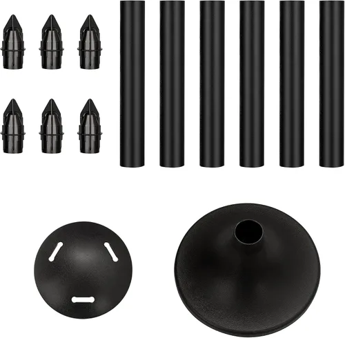 Vista 2 de NEXCOVER Cubierta de barco y soporte ajustable Se extiende de 12 a 54 pulgadas Poste de 6 etapas Sistema reforzado de ABS Negro Negro