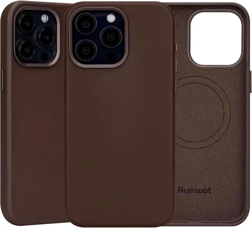 Vista 37 de Funda de cuero genuino para iPhone 13 Pro, cuero de grano completo, compatible con MagSafe y carga inalámbrica, bisel de la cámara con botones