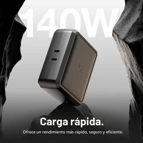 Vista 3 de NOCO XGrid X140: Cargador USB-C de 140W – Adaptador de corriente GaN de doble puerto con PD 3.1, QC 5.0 y PPS – Carga rápida con distribución