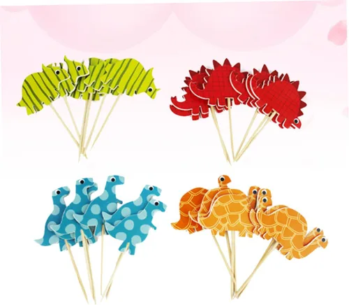 Vista 5 de Dinosaur Cake Topper 96pcs Paper Birthday Party Decorations
