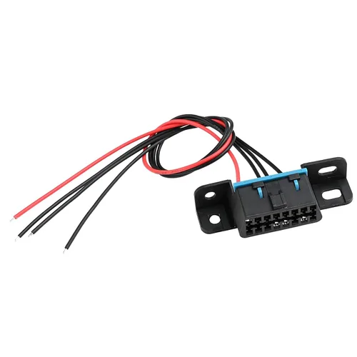 Vista 4 de OBD II OBD2 - Conector de arnés de 4 cables, puerto de salpicadero, cable estañado abierto, coleta, cables completos, diagnóstico de tablero