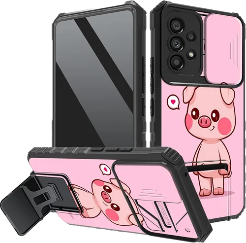 Vista 27 de Funda protectora para cámara Samsung Galaxy A14 5G, resistente y resistente con protección deslizante para lente deslizante, soporte integrado