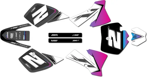 Vista 7 de Graphics Kit for KTM 50SX Mini SX50 (2002-2008) Razor Series Cyan 9 Mil - Easy Go - Dirt Pit Bike Motorcycle Stickers, Dirtbike Racing Automotive