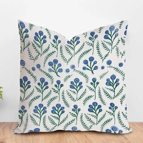 Vista 17 de ArogGeld Funda de cojín decorativa de flor de loto azul y verde pavo real, diseño botánico floral azul de loto azul, estilo asiático, chinoiserie