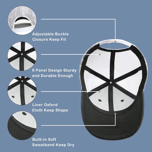 Vista 6 de Sombrero de capitán al aire libre, sombrero de caza, sombrero de pie grande, gorra de béisbol de montaña, gorra de camionero para hombres y mujeres