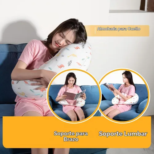 Vista 5 de BYRIVER Almohada de embarazo en forma de C con funda, almohada de rodilla para dormir de lado, rodillas, piernas, dolor de cadera, almohada