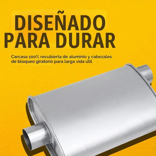 Vista 3 de Silenciador Thrush Tono Profundo de Alto Rendimiento Entrada 2.25 Tubo Conexión Salida Offset 2.25 Centro