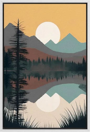 Vista 34 de SIGNFORD Lienzo enmarcado para pared, camino del desierto con cactus, naturaleza silvestre, ilustraciones modernas, arte decorativo, rústico