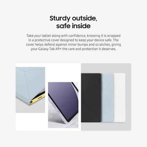 Vista 5 de SAMSUNG Funda tipo libro para Galaxy Tab A9+, estuche protector para tablet, soporte plegable con modos paisaje y retrato, protección contra golpes