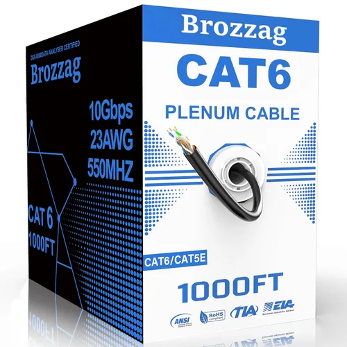 Vista 25 de Cable Ethernet de 10 pies para Cat6/Cat5E, 10 Gbps compatible con Cat8/Cat7, cable de red 24AWG para interiores y exteriores, entierro directo