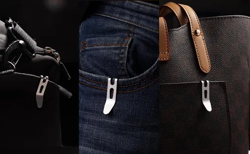 Vista 4 de UltraTac Clip de bolsillo de transporte profundo, clip de suspensión multiusos para llaves, linternas, cuchillos, acero inoxidable (paquete de 1)
