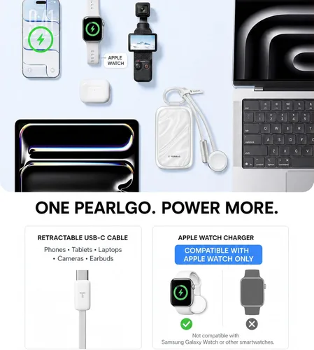 Vista 6 de TORRAS PearlGo - Banco de energía para iPhone Duo/18 Pro Max, 45 W rápido Blanco
