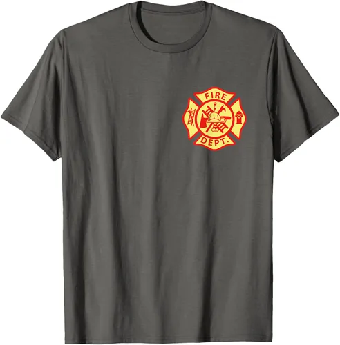 Vista 106 de Camiseta con logotipo de bomberos con símbolo de bombero, Negro