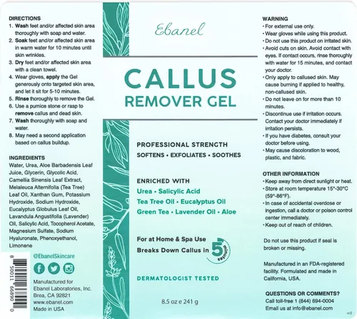 Vista 8 de Ebanel Juego de removedor profesional de callos para pies y crema de urea 40% más ácido salicílico 2%, removedor de callos en el talón y pies, gel