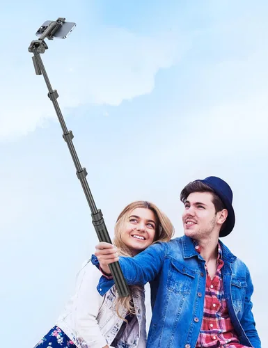 Vista 9 de Trípode de teléfono de 72 pulgadas y palo para selfie, soporte extensible para teléfono celular con control remoto desmontable y soporte