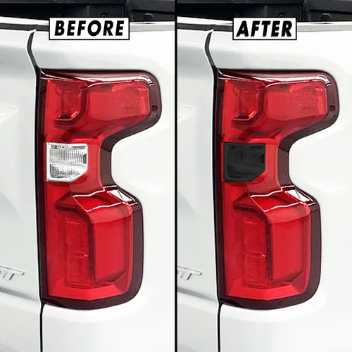Vista 10 de SlickMod Tinte de humo de vinilo precortado para luz trasera Chevy Silverado 2019-2022 (1. luz trasera, 20% humo oscuro)