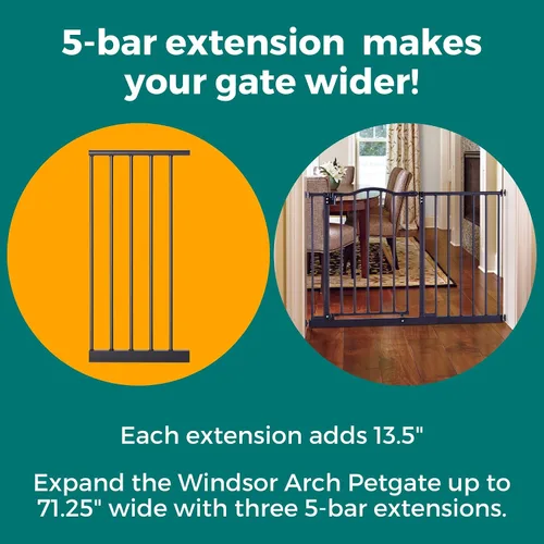 Vista 2 de MYPET Extensión de puerta de arco Windsor: extensión de puerta para mascotas de 13.5 pulgadas; añade hasta 3 extensores, bronce mate