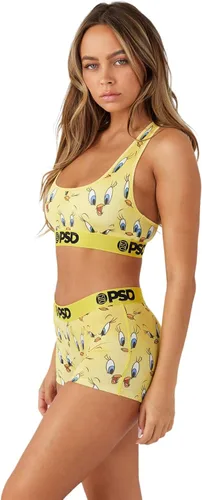 Vista 3 de PSD Looney Tunes - Brasier deportivo para mujer con espalda cruzada con tela de microfibra transpirable