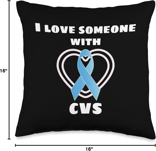 Vista 4 de CVS Awareness Support Apparel Awareness I Love Someone with CVS, 16 x 16 pulgadas, multicolor