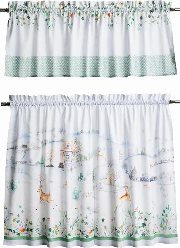 Vista 28 de Maison d' Hermine Juego de cortinas de cocina para ventanas, juego de cortinas de cocina 100% algodón, cenefas para el hogar [2 niveles