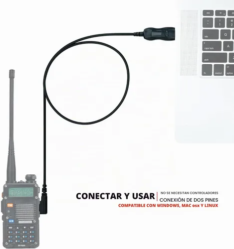 Vista 2 de BTECH PC03 FTDI Cable de programación USB universal Plug & Play para radios BTECH, Baofeng, Kenwood - Compatible con UV-5R, BF-F8HP, GMRS-V2