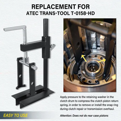 Vista 4 de Bonbo T-0158 Herramienta de transmisión de resorte compresor de tambor de embrague universal resistente de acero