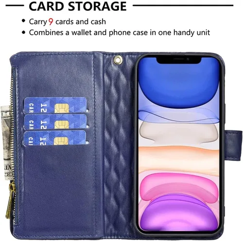 Vista 3 de Asuwish Funda de teléfono para iPhone 11 Pro Max 6.5 con protector de pantalla de vidrio templado y tarjetero de cuero con tapa para tarjetas