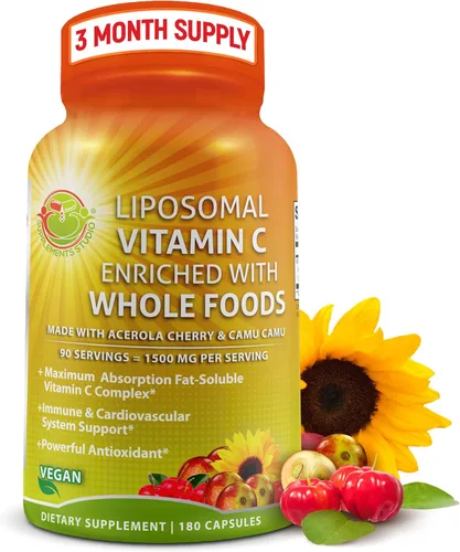 Vista 7 de Complejo de vitamina C de alimentos integrales, 1450 mg de bayas orgánicas, 675 mg de vitamina C por porción, antioxidante de alta potencia y apoyo