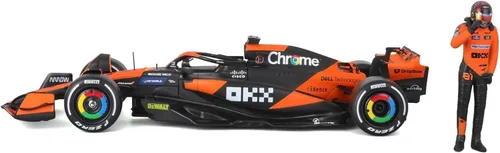 Vista 3 de Bburago 1:24 2024 Carrera McLaren MCL38 con figura, Piastri #81