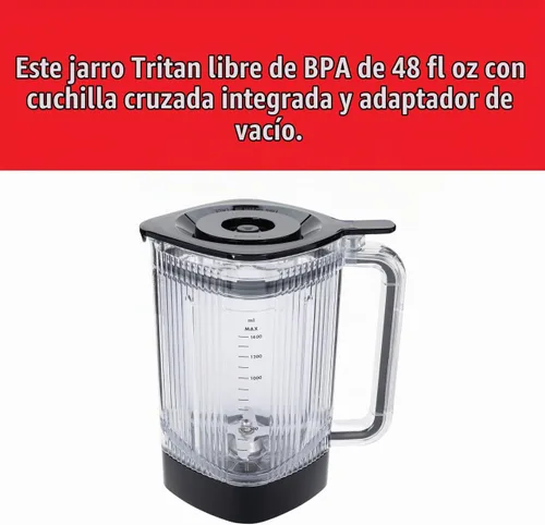 Vista 3 de ZWILLING Enfinigy - Batidora eléctrica de 48 onzas con hoja cruzada y tapa al vacío, color negro