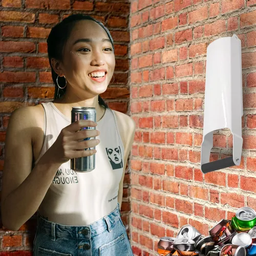 Vista 7 de Trituradoras de latas blancas para reciclaje – Trituradora de latas de pared resistente de aluminio para reciclaje compactador de botellas