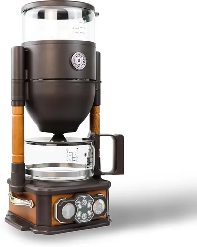 Vista 8 de Cafetera, cafetera de goteo con diseño de aspecto de madera cruda, función de lavado de té, temperatura ajustable del agua