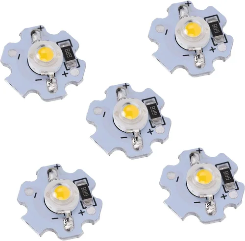 Vista 9 de Hyuduo Bombilla LED de chip de 1 W, 5 V, cuentas de luz de 200 lm de brillo, chip de fuente de luz con placa de aluminio para reflector, paquete