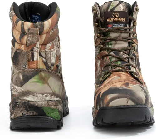 Vista 6 de Men's 7" Waterproof Lightweight Hunting Boots Insulated Non-slip Hiking Boot, 200g Thinsulate Marrón