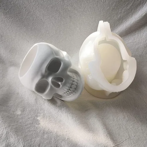 Vista 8 de appuivbt Molde de resina epoxi de calavera para macetas, plantas suculentas, maceta, moldes de cemento, molde de yeso para hormigón, molde