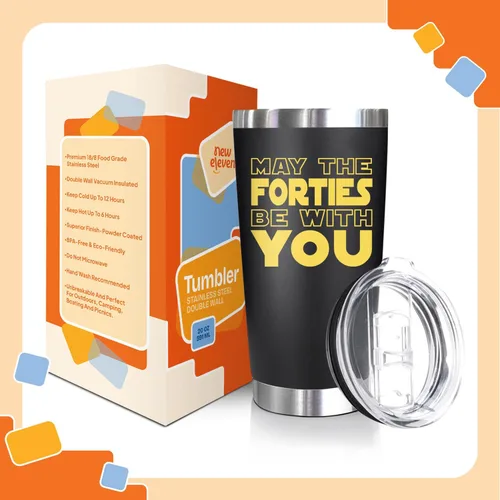 Vista 2 de NewEleven Regalos de cumpleaños número 40 para hombres y mujeres – Decoraciones de cumpleaños de 40 años para hombres y mujeres – Regalo