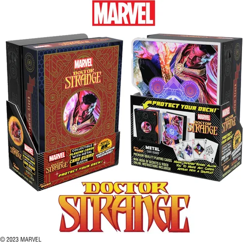 Vista 5 de Fantasma Presenta el mazo mágico de cartas coleccionables de Doctor Strange de Marvel, con funda protectora de metal para cartas mágicas.