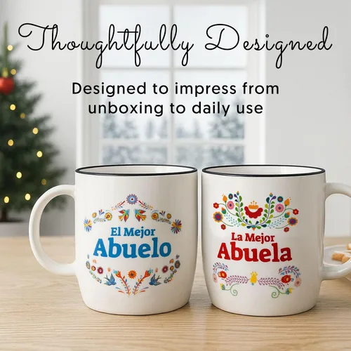 Vista 6 de Triple Gifffted Regalos para Abuelos, Las Mejores Tazas de Café de Abuela y Abuelo en Español, Mejor Abuela y Abuelo Latino, Regalo para Día