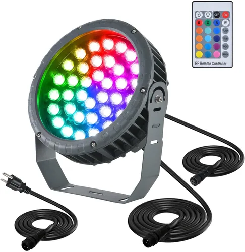 Vista 7 de Luces LED para lavadora de pared de 48 W, RGB 5000 K luz diurna que cambia de color con control remoto, barra de luz LED impermeable IP65
