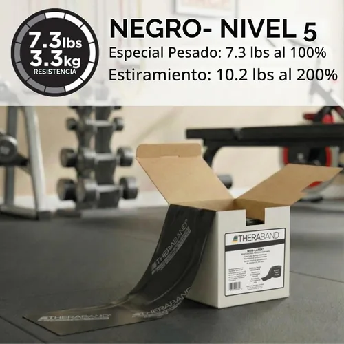 Vista 3 de THERABAND Banda de resistencia, oro, máximo, rollo de 25 yardas, sin látex, banda elástica para ejercicio, terapia física, yoga, pilates