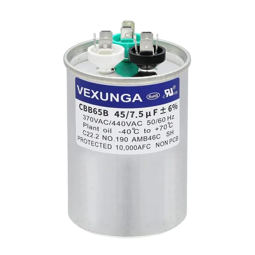 Vista 56 de VEXUNGA Capacitor Dual de Arranque Redondo A/C de 50/5 uF 50+5 MFD 370VAC o 440VAC CBB65 CBB65B Capacitores de Aire Acondicionado para Motor