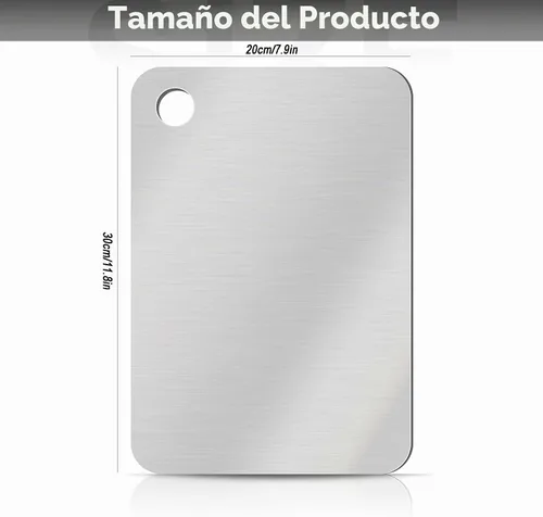 Vista 2 de Tablas de cortar de acero inoxidable de titanio para cocina, doble