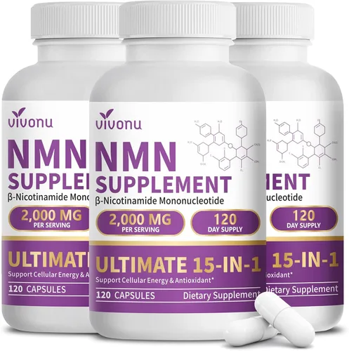 Vista 12 de Suplemento liposomal NMN 15 en 1, 2000 mg por porción*, suministro para 120 días, 99% puro, alternativa NAD+ NMNH con mononucleótido