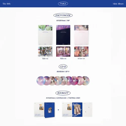 Vista 4 de TWICE 10th Mini Album - Taste of Love [ Taste Ver. ] Photobook + CD-R + Booklet + Lenticular + Tasting Card + Coaster + Photocard