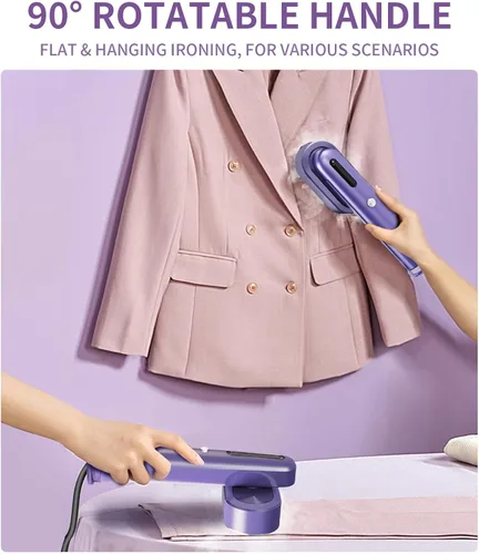 Vista 6 de Heapsion Vaporizador para ropa, vaporizador y plancha portátil 2 en 1 con autolimpieza, potente de 1200 W y calentamiento rápido de 30 segundos