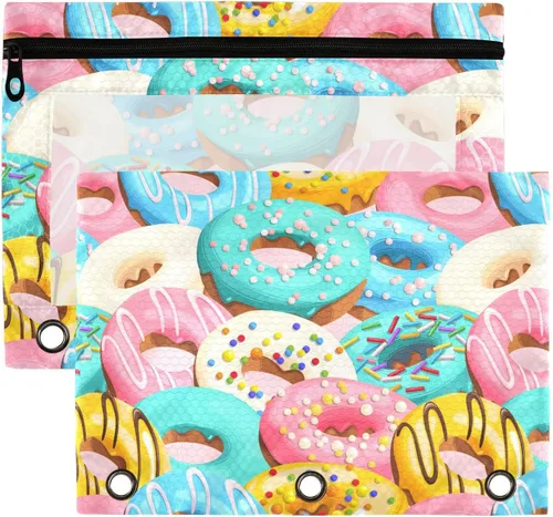 Vista 20 de Estuche para lápices para carpeta de 3 anillos de fútbol americano con cremallera, bolsas de cosméticos transparentes para oficina, universidad